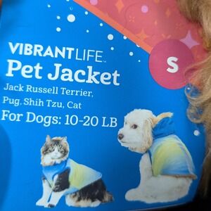 Vibrant Life Pet Jacket Blue Green Ombre Faux‎ Fur Dog Cat Coat Small 10-20lb